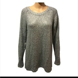 Three Sisters Sweater Gray Silver Womens Size M L